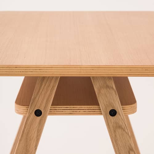 Scrivania bimbi Growing Green legno naturale / 70 x 45 x H 50 cm - NOBODINOZ - Rovere naturale - Compensato, Rovere massello