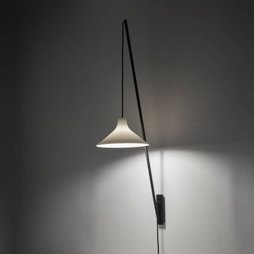 Wandleuchte mit Stromkabel Seam Medium keramik weiß / H 100 cm - Serax - H 100 cm / Off-White - Porzellan, Stahl