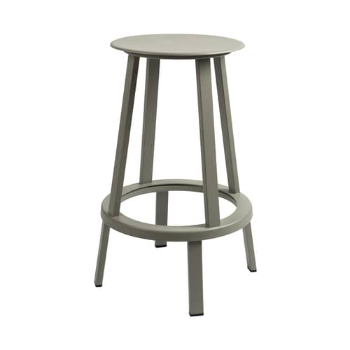 Sgabello alto girevole Revolver metallo grigio / H 65 cm - Hay - Grigio - Acciaio verniciato a polveri epossidiche