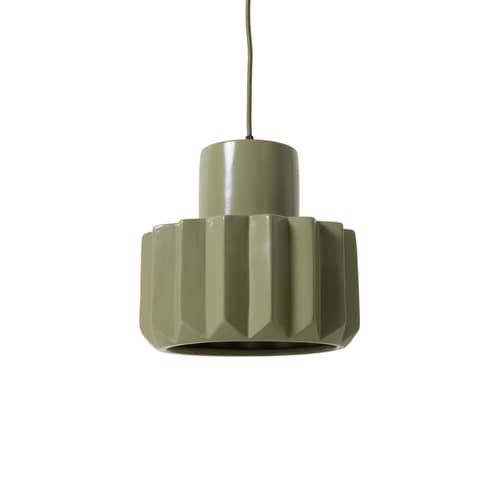 Sospensione Stellar ceramica verde / Ø 27 x H 30 cm - HK LIVING - Salvia Verde - Gres smaltato