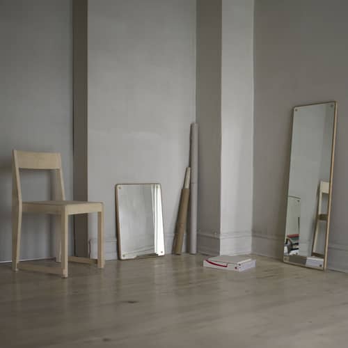 Specchio murale RM-1 Large legno naturale / 116 x 40 cm - Frama  - 116 x 40 cm / Rovere naturale - Massello di quercia oliato, Ottone, Vetro