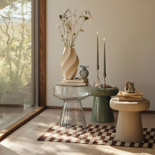 Table d\'appoint Clara verre transparent / Ø 39 x H 44 cm - BROSTE COPENHAGEN - Transparent - Verre