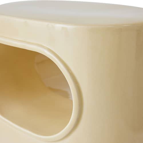 Table d\'appoint Space céramique beige / 36 x 26 x H 39 cm - HK LIVING - Crème - Céramique émaillée