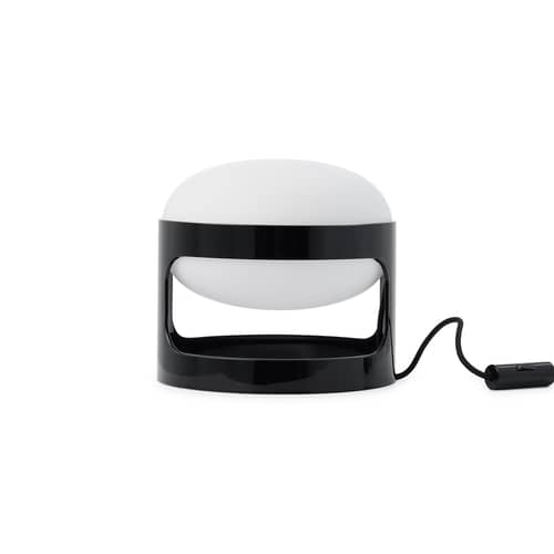 KD28 Table lamp plastic material black / Joe Colombo, 1967 - Recycled - Kartell - Black & White - Recycled PMMA
