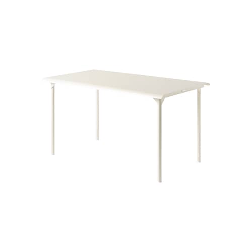 Table rectangulaire Patio / 140 x 80 cm - Tôle pleine - Tolix - Blanc perle - Acier inoxydable