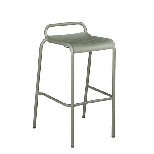 Tabouret de bar Luxembourg métal vert / Aluminium - H 78 cm / Seconde vie - Fermob - Cactus - Aluminium peint