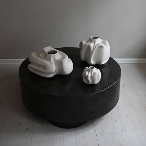 Vase Wabi Fat / 57 x 40 x H 23 cm - 101 COPENHAGEN - Fat / Blanc - Céramique émaillée