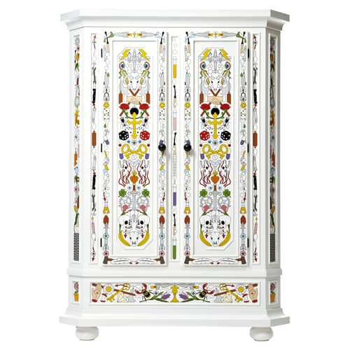 Armoire Altdeutsche bois blanc multicolore / Peint à la main - Moooi - Armoire - Blanc & multicolore - Pin massif