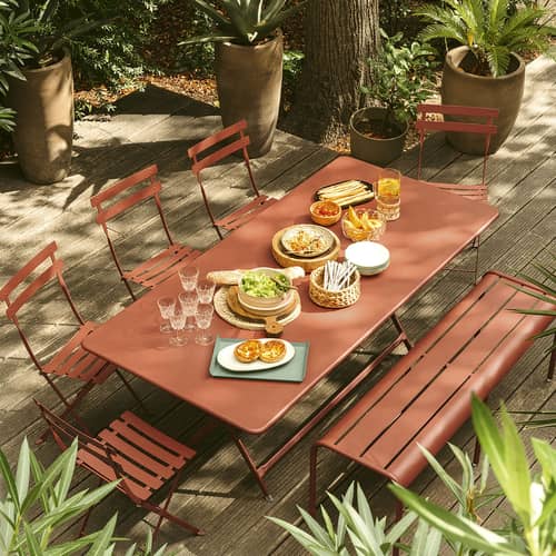 Banc Luxembourg 3/4 places / L 145 cm - Aluminium - Fermob - Pesto - Aluminium