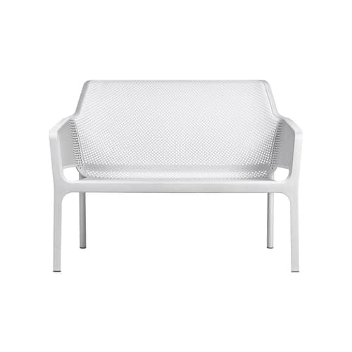 Banc avec dossier Net blanc / Empilable - L 116 cm - NARDI - Blanc - Résine de fibre de verre