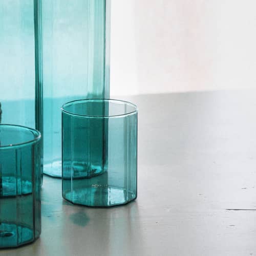 Bicchiere Sunlit vetro blu / 42,5 cl - HK LIVING - Blu - Vetro borosilicato