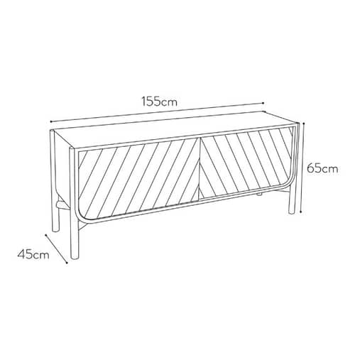 Buffet Marius bois naturel / L 155 x H 65 cm - Hartô - Chêne naturel - Chêne massif, MDF plaqué chêne