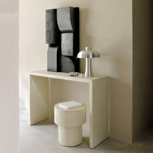 Console Elements blanc / L 120 x P 40 x H 85 cm - Microciment - Ethnicraft - Blanc cassé - Microciment
