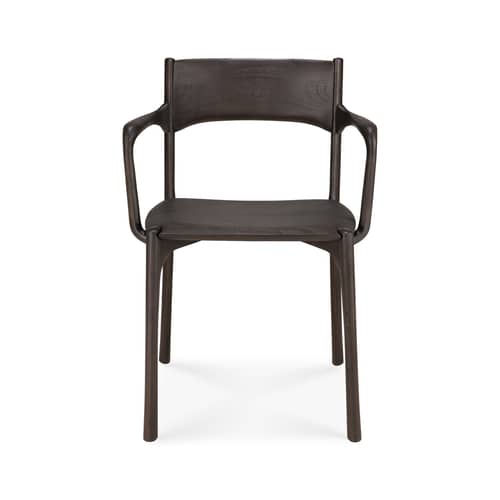 PI Dining chair wood brown - Ethnicraft - Dark Brown Teak - Solid teak