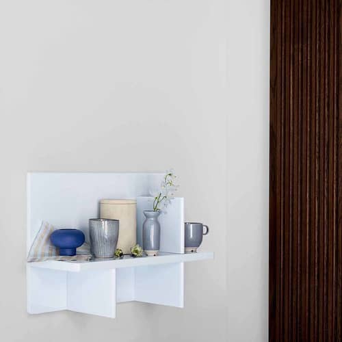 Etagère murale Tenna bois bleu / L 52 x P 20 x H 38 cm - BROSTE COPENHAGEN - Bleu pâle - MDF laqué