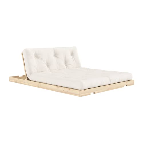 Canapé convertible Flip / L 145 cm - 3 positions - KARUP DESIGN - Naturel 701 / Pin - Fibres recyclées mélangées, Mousse, Pin massif certifié FSC, Tissu