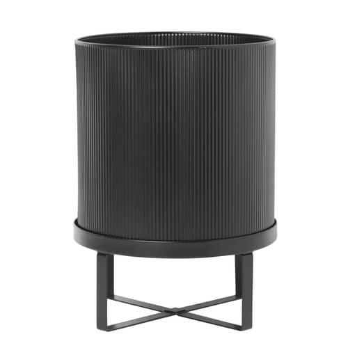 Bau Large Flowerpot metal black / Ø 28 cm - Metal - Ferm Living - Black - Galvanized steel