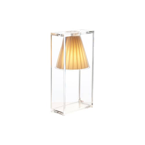 Lampe de table Light-Air plastique tissu beige - Kartell - Tissu beige / Cadre cristal - Technopolymère thermoplastique, Tissu