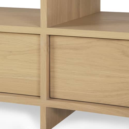 Meuble TV Kabuki bois naturel / L 200 cm -  2 tiroirs - Ethnicraft - Chêne naturel - Chêne massif huilé