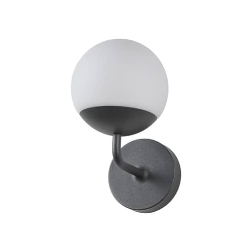 Applique d\'extérieur Mooon! LED / Sphère verre - Ø 15 cm - Bluetooth - Fermob - Carbone - Aluminium, Verre
