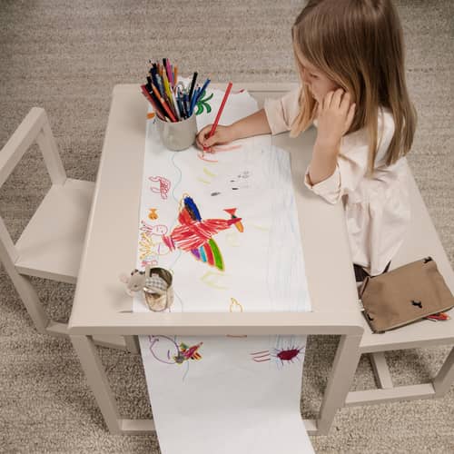 Panchina bimbi Little Architect legno rosso / L 62 cm - Ferm Living - Papavero - Frassino massello, Impiallacciatura in frassino, MDF