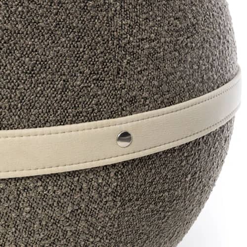 Pouf Bouclette Regular tessuto grigio / Ergonomico - Ø 55 cm / Bouclette Lana - BLOON PARIS - Ciottolo - Lana bouclé, PVC