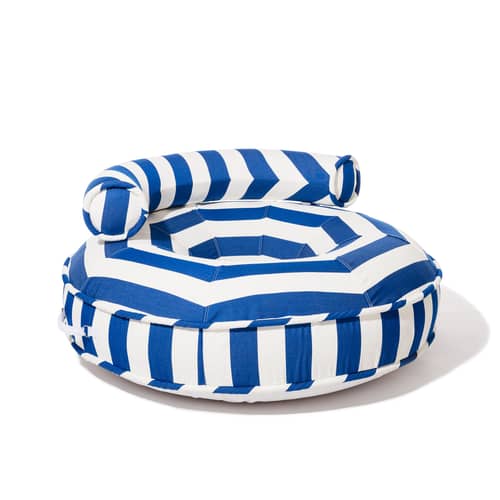 Pouf d\'extérieur flottant Canvas tissu bleu - BUSINESS & PLEASURE - Crew Mediterranean / Rayé bleu - PVC, Tissu outdoor Pleasuretex®