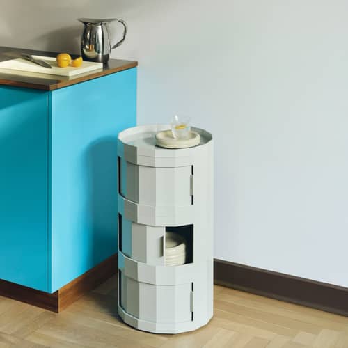 Rangement Facet High / H 66 cm - 3 portes / Avec roulettes - Hay - Vert menthe - ABS recyclé