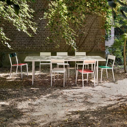 rechteckiger Tisch Alu table metall beige / 240 x 85 cm - (indoor/outdoor) - valerie objects - Elfenbein - Aluminium