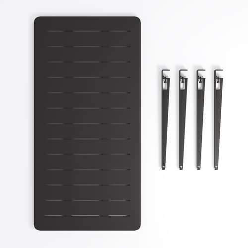 Midi Rectangular table metal black / 160 x 80 cm - 6 people - TIPTOE - Graphite black - Powder coated steel