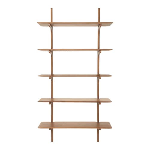 Scaffale PI legno naturale / 5 ripiani - Mogano massello / L 100 x H 196 cm - Ethnicraft - Mogano - Mogano massiccio