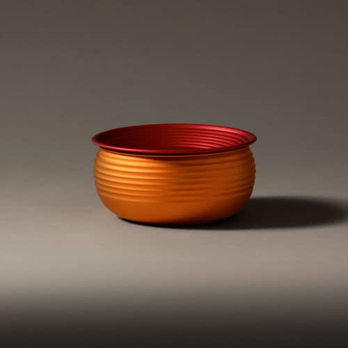 Set Ondine metall orange / Behälter + Tablett/Deckel - Pierre Charpin, 2023 - Alessi - Orange & rot - eloxiertes Aluminium
