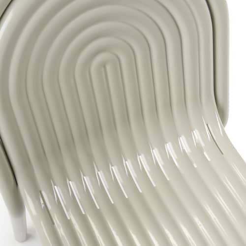 Groove Stacking chair metal beige - Tom Dixon - Beige Putty-coloured - Aluminium