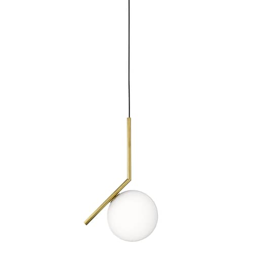 Suspension IC S1 verre or / Ø 20 x H 48 cm - Michael Anastassiades, 2014 - Flos - Laiton - Laiton brossé, Verre soufflé