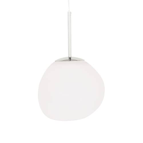 Suspension Melt Mini LED plastique blanc / Ø 28 cm - Tom Dixon - Blanc opalescent / Monture chromée - Polycarbonate soufflé