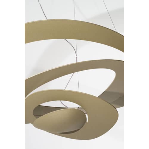 Suspension Pirce Mini métal or LED / Ø 69 cm / Seconde vie - Artemide - Or - Aluminium verni