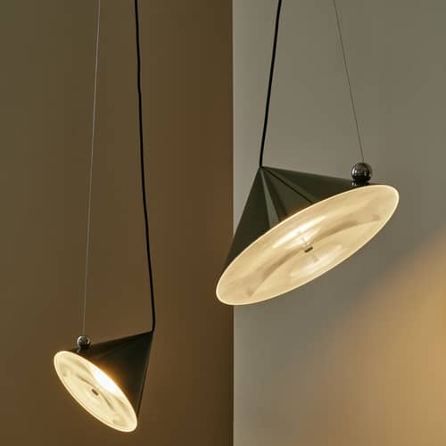 Suspension Pose LED métal vert / Ø 43 x H 30 cm - Orientable - Tom Dixon - Varech - Acier thermolaqué
