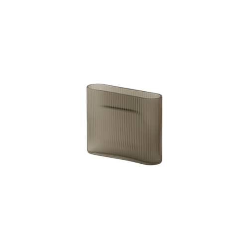 Vase Ridge verre marron / L 20 x H 16,5 cm - Muuto - Taupe dépoli - Verre dépoli soufflé bouche