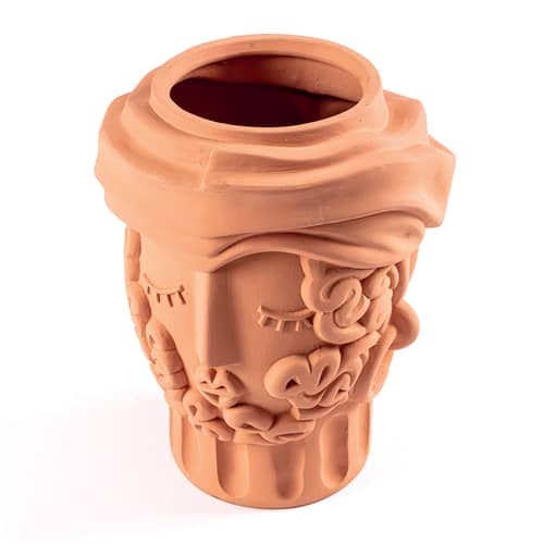 Vaso Magna Graecia - Man ceramica arancione / Man - H 33 cm - Seletti - Uomo - Terracotta