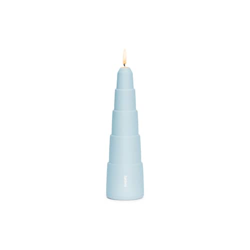 Bougeoir Spire métal bleu Step / H 26 cm - Fatboy - Bleu givré - Aluminium