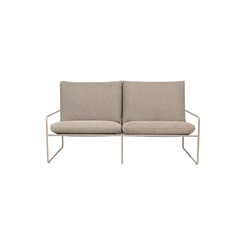 Canapé de jardin 2 places Desert tissu beige / L 156 cm - Ferm Living - Sable foncé (tissu Dolce) / Beige Cachemire - Acier galvanisé, Mousse polyuréthane, Tissu polypropylène