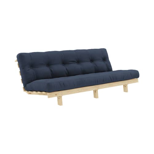 Canapé convertible Lean / L 200 cm - KARUP DESIGN - Bleu marine 737 / Pin - Fibres recyclées mélangées, Mousse, Pin massif certifié FSC, Tissu