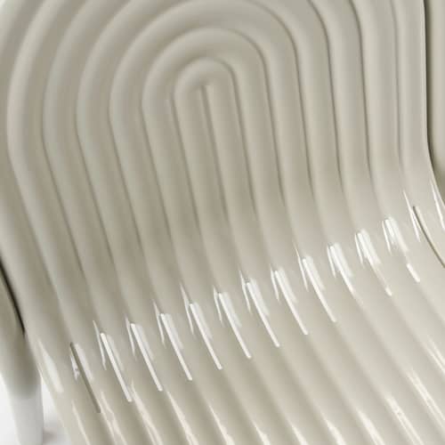 Fauteuil empilable Groove métal beige - Tom Dixon - Beige Mastic - Aluminium