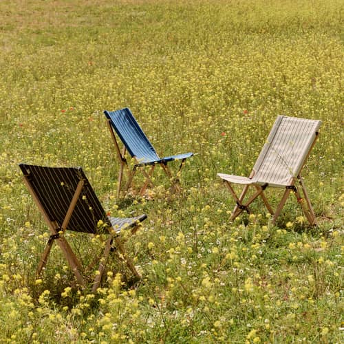 Outdoor Market Folding armchair textile wood blue / Jasper Morrison - Hay - Blue - FSC-certified beech, Recycled polyester fabric