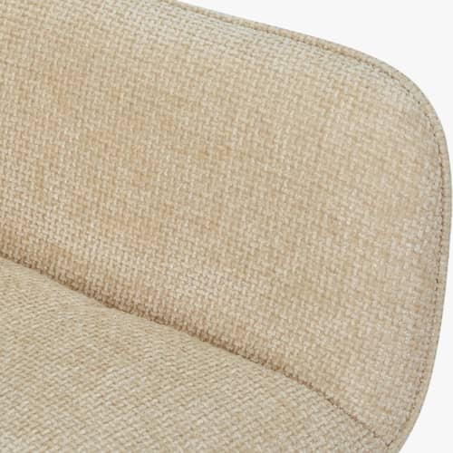 Drehsessel Kingscross textil beige - NV GALLERY - Sandfarben / Messing Gebürstet - High Density-Schaum, rostfreier Stahl, Tissu Tweed