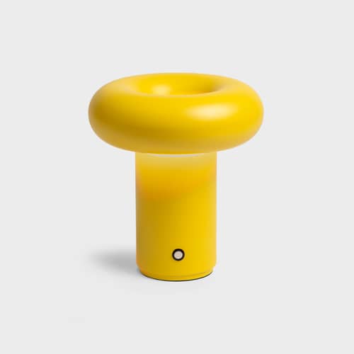 Lampada da esterno ricaricabile senza fili Glimpse metallo giallo / Ø 17 cm - & klevering - Giallo acceso - Metallo