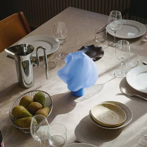 Lampe sans fil rechargeable Soft Serve bleu - CRÈME ATELIER - Sorbet myrtille - PLA recyclé