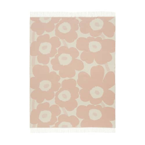 Unikko Plaid textile pink / 130 x 180 cm - Marimekko - Unikko / Pink - Cotton, Wool