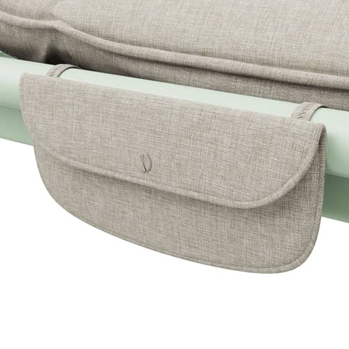Sunbun Reclining deckchair textile grey / Mattresses included - Fatboy - Green Structure / Mist Cushion - Cloth, Foam, Olefin fabric, Thermolacquered aluminium