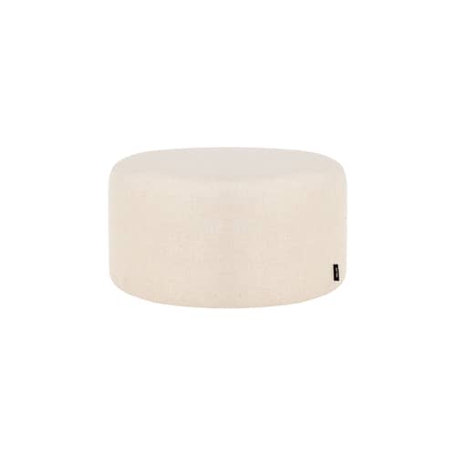 Sitzkissen Folk Petit textil beige / Ø 50 x H 25 cm - NOO.MA - Cremiges Beige (Polyesterfaser) - Holz, Polyesterfaser, Schaumstoff